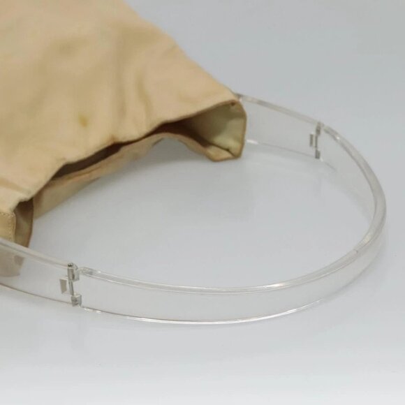 PRADA Shoulder Bag Nylon Plastic Cream Clear - Picture 7 of 16